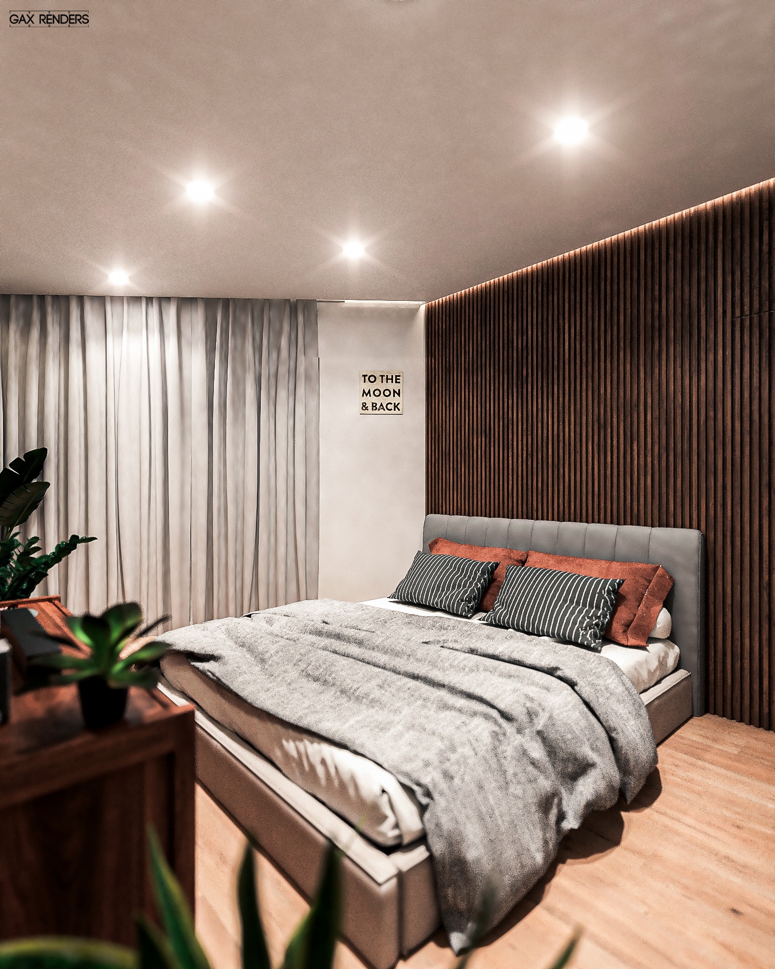 Habitación principal, vista nocturna